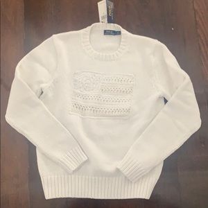 Ralph Lauren Flag Eyelet Sweater